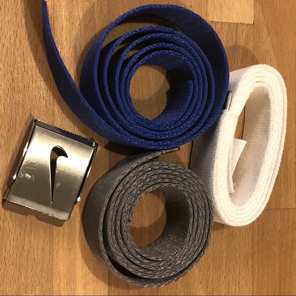 3 interchangeable Nike golf web belts